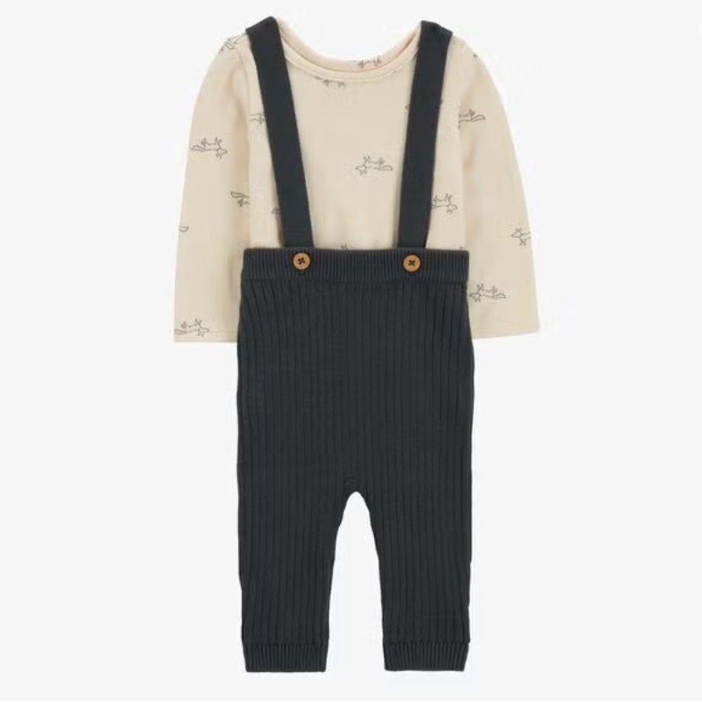Carter’s Baby 2-Piece Fox Bodysuit & Sweater Coveralls Set – 18M